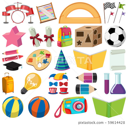 Set of isolated objects theme school 59614428