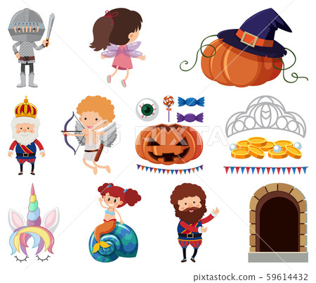 Set of isolated objects theme fairytales 59614432