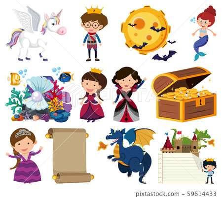 Set of isolated objects theme fairytales 59614433