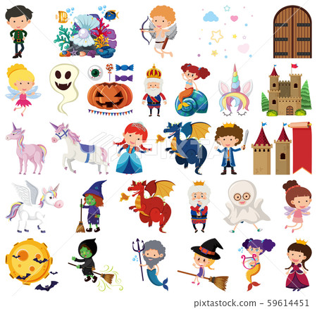 Set of isolated objects theme fairytale 59614451