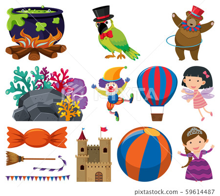 Set of fairytale characters on white background Set of fairytale characters on white background 59614487