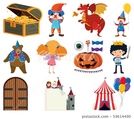 Set of circus and fairytale characters Set of circus and fairytale characters 59614490