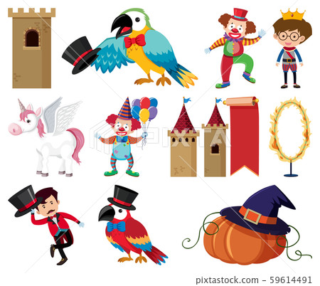 Set of circus animals and people Set of circus animals and people 59614491