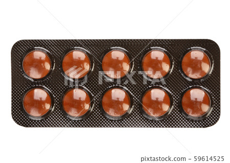 blister with pills on a white background 59614525