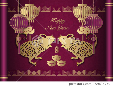 2020 Happy Chinese new year of zodiac sign rat 2020 Happy Chinese new year of zodiac sign rat 59614739