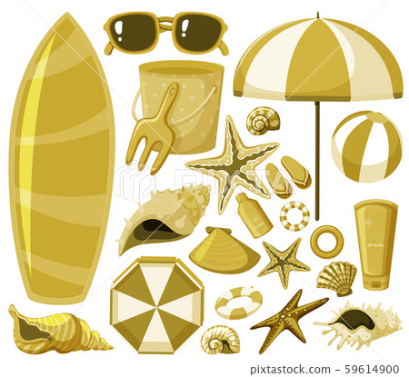 Isolated set of yellow objects 59614900