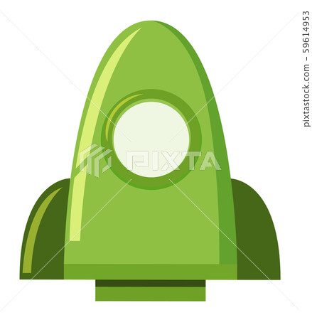 Isolated spaceship in green color Isolated spaceship in green color 59614953