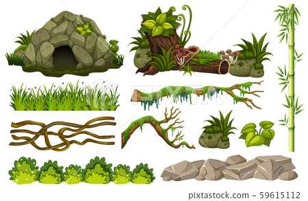 Set of jungle objects Set of jungle objects 59615112