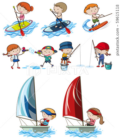 Doodle Kids and Sport Activities Doodle Kids and Sport Activities 59615118