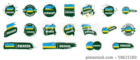 Vector set of flags of Rwanda on a white background Vector set of flags of Rwanda on a white background 59615160