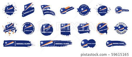 Vector set of flags of Marshall Islands on a white background Vector set of flags of Marshall Islands on a white background 59615165