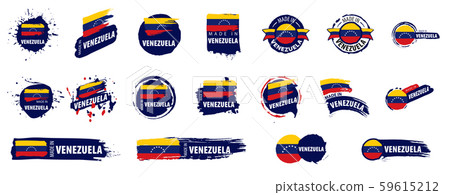Vector set of flags of Venezuela on a white background 59615212