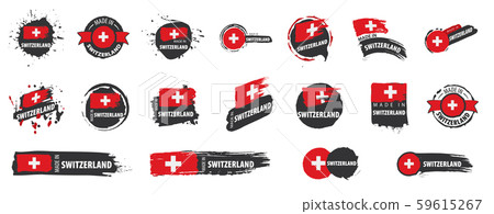 Switzerland flag, vector illustration on a white background 59615267