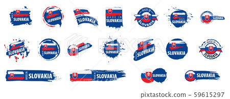 Slovakia flag, vector illustration on a white background Slovakia flag, vector illustration on a white background 59615297