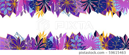 Ultraviolet exotic Hawaiian tropical leaves vector illustration. Summer palm neon fluorescent Ultraviolet exotic Hawaiian tropical leaves vector illustration. Summer palm neon fluorescent 59615463