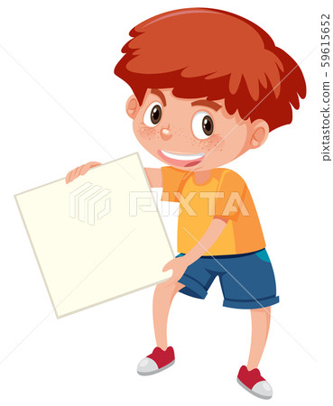 A boy holding the white paper 59615652