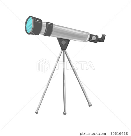 Telescope, optical telescope on tripod. Vector Isolated Object 59616418