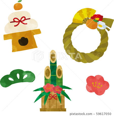 Watercolor style hand drawn new year icon 03 Watercolor style hand drawn new year icon 03 59617050