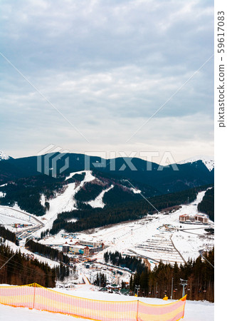 Mountain lifts for skiers in the Ukrainian Mountain lifts for skiers in the Ukrainian 59617083