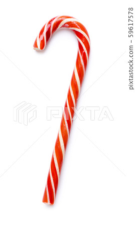 Close up of christmas candy cane isolated 59617578