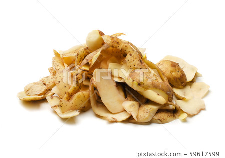 Heap of brown potato peels Heap of brown potato peels 59617599