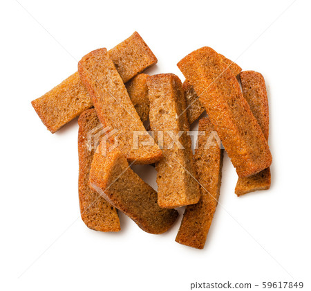Toast bread crumbs isolated 59617849