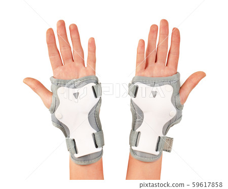 Roller skater wearing wards guards protector pads, Roller skater wearing wards guards protector pads, 59617858