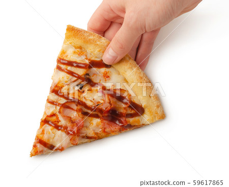 Pand holding slice pizza Pand holding slice pizza 59617865