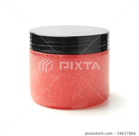 Red body scrub jar isolated 59617868