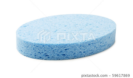 Oval blue cellulose facial sponge 59617869