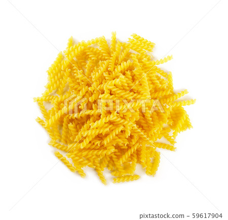 Fusilli uncooked spiral pasta 59617904