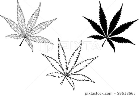 cannabis, cannabis leaf set, 59618663