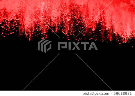 abstract red powder explosion on black background.abstract red powder splatted on black background. Freeze motion of red powder exploding. 59618981
