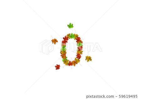 Number zero made with autumn leaves isolated on white. Fall concept. Organic digits from 0 to 9 Number zero made with autumn leaves isolated on white. Fall concept. Organic digits from 0 to 9 59619495