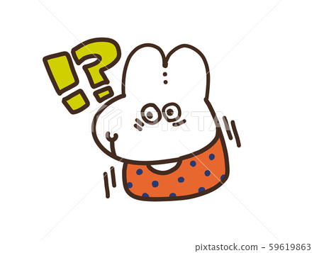 Surprised white rabbit 59619863