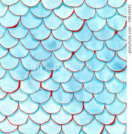 Fishscale pattern, decorative style, watercolor Fishscale pattern, decorative style, watercolor 59619945