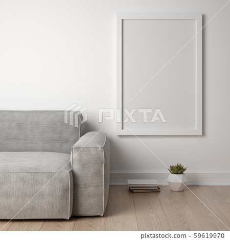 Interior of modern living room 3D rendering 59619970
