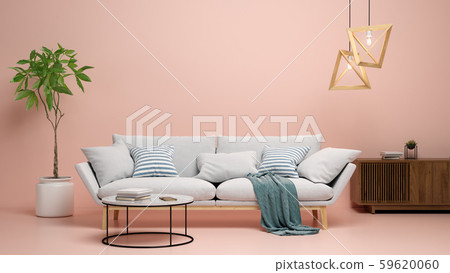 Interior of modern living room 3D rendering 59620060