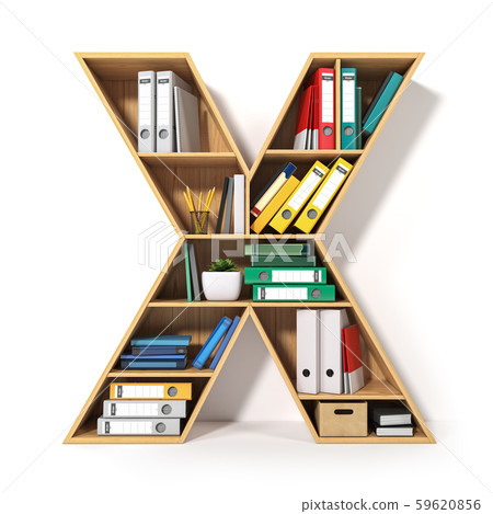 Letter X Alphabet In The Form Of Shelves With Stock Illustration 59620856 Pixta