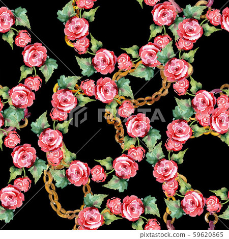 Red rose bouquet floral botanical flowers.... - Stock Illustration ...