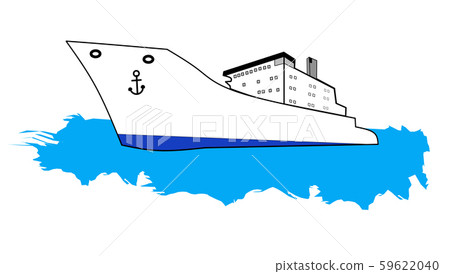 Vector image of Marine Cargo ship or vessel at sea 59622040