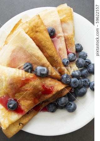 Stack of thyn pancakes. Homemade pancakes with 59622557