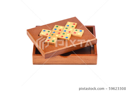 Wooden puzzle mosaic isolated on a white background. Wooden puzzle mosaic isolated on a white background. 59623308