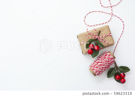 Christmas background. Gift boxes wraped in craft 59623319