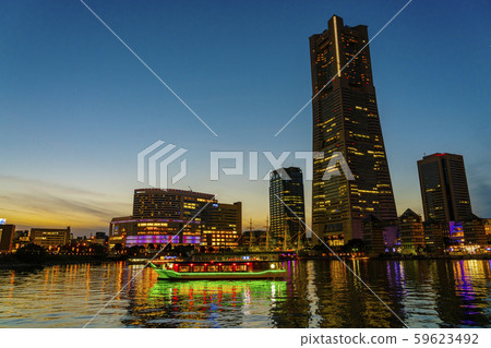 Night view of Yokohama Minato Mirai 2019-20 Night view of Yokohama Minato Mirai 2019-20 59623492