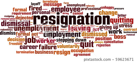 Resignation word cloud 59623671