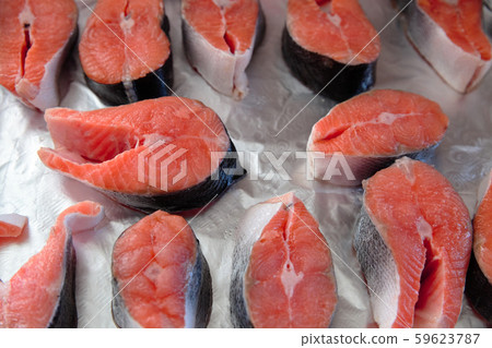 Raw salmon fillet Raw salmon fillet 59623787
