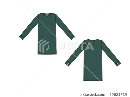 Fashion color technical sketch of dress in vector graphic Fashion color technical sketch of dress in vector graphic 59623789