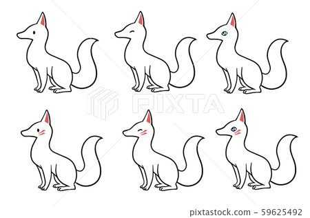Illustration set of white fox Illustration set of white fox 59625492