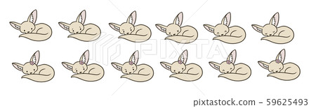 Simple fennec illustration set Simple fennec illustration set 59625493